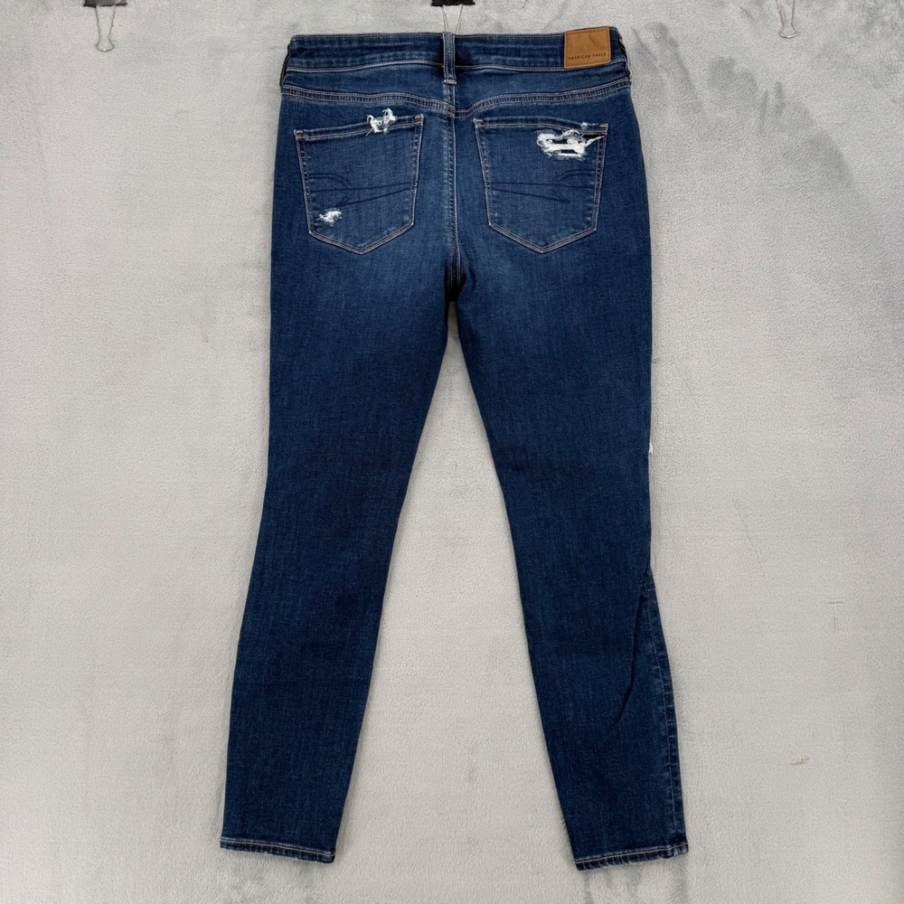 American Eagle Next Level Stretch Distressed Jeggings Skinny Jeans Sz 10 Short - Picture 6 of 16